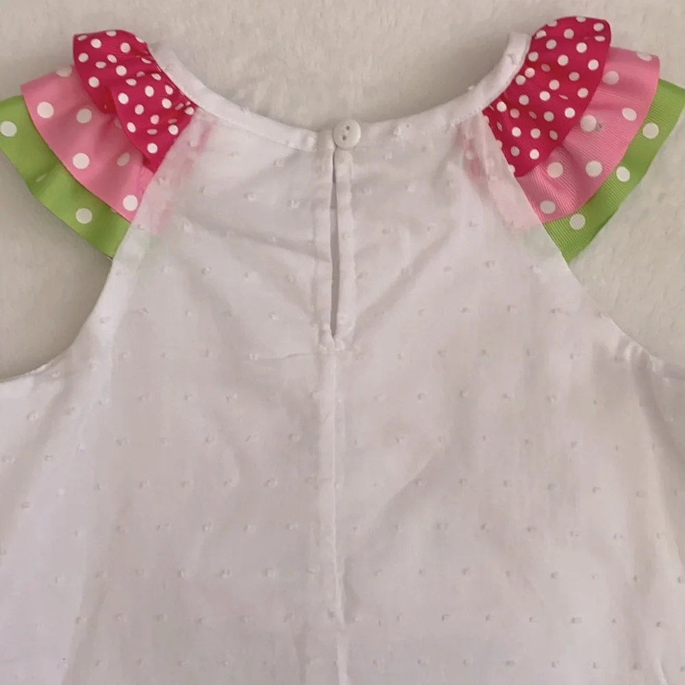 Rare Editions | Cupcake Swiss Dot Birthday Scallop Hem Dress E326267 White (5) - Picture 14 of 16